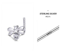 Mini Crystal Honey Bee L-Shape Nose Stud