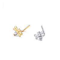 Mini Crystal Honey Bee L-Shape Nose Stud
