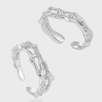 Irregular Flowing Lavas 925 Sterling Silver Adjustable Ring