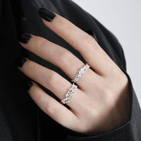 Irregular Flowing Lavas 925 Sterling Silver Adjustable Ring