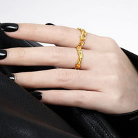 Irregular Flowing Lavas 925 Sterling Silver Adjustable Ring