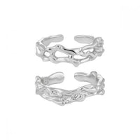 Irregular Flowing Lavas 925 Sterling Silver Adjustable Ring