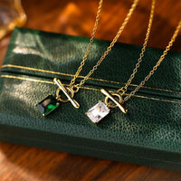 Radiant Crystal OT Shape Necklace