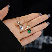 Radiant Crystal OT Shape Necklace