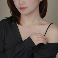 Radiant Crystal OT Shape Necklace