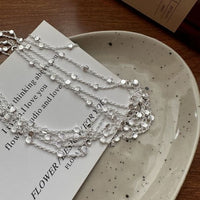 Round Shining Bead Curb Chain Necklace, 925 Sterling Silver