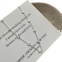 Round Shining Bead Curb Chain Necklace, 925 Sterling Silver