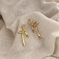 Hollow Bow-Knot 925 Sterling Silver Stud Earrings