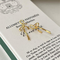 Hollow Bow-Knot 925 Sterling Silver Stud Earrings