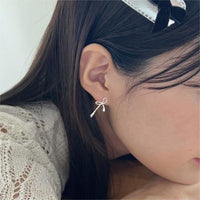 Hollow Bow-Knot 925 Sterling Silver Stud Earrings