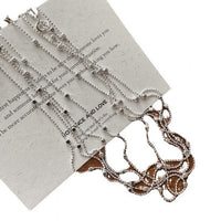 Minimal Square Geometry 925 Sterling Silver Mini Bead Necklace