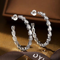 Waterdrop Cubic Zirconia 925 Sterling Silver Hoop Earrings