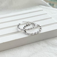Waterdrop Cubic Zirconia 925 Sterling Silver Hoop Earrings