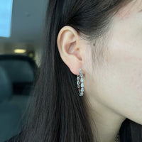 Waterdrop Cubic Zirconia 925 Sterling Silver Hoop Earrings