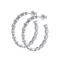 Waterdrop Cubic Zirconia 925 Sterling Silver Hoop Earrings