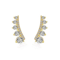 Casual Crystal Line Minimalist 925 Sterling Silver Stud Earrings