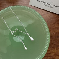 Water Drop Geometric 925 Sterling Silver Pendant Necklace