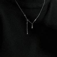 Water Drop Geometric 925 Sterling Silver Pendant Necklace
