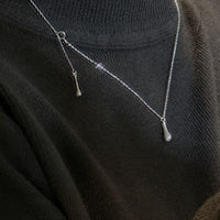 Water Drop Geometric 925 Sterling Silver Pendant Necklace