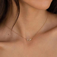 Double Ellipse Crystal Circles Sterling Silver Necklace