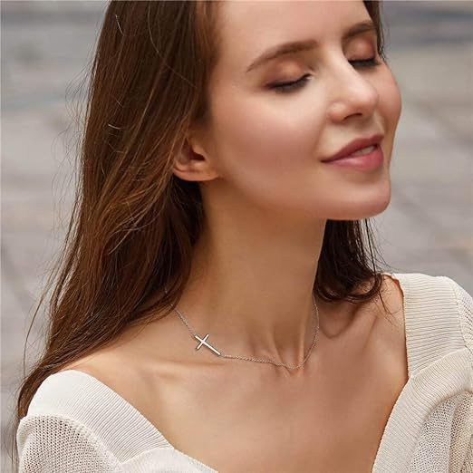 Irregular Cross 925 Sterling Silver Necklace