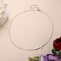 Irregular Cross 925 Sterling Silver Necklace