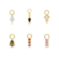 Colorful Crystal Drop Earrings, 925 Sterling Silver