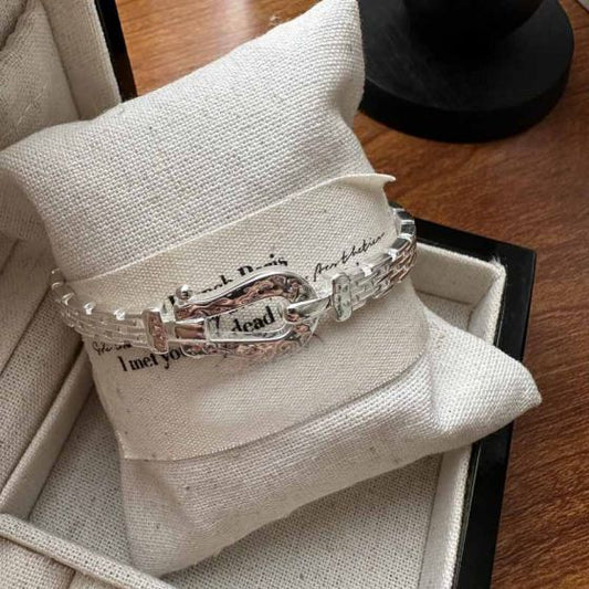 U-Shape Horseshoe 925 Sterling Silver Open Bangle