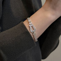 U-Shape Horseshoe 925 Sterling Silver Open Bangle
