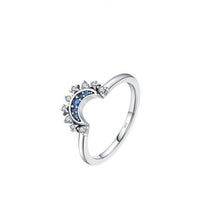 Moon and Sun Stackable Couple Rings in 925 Sterling Silver