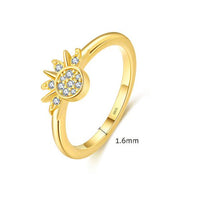 Moon and Sun Stackable Couple Rings in 925 Sterling Silver