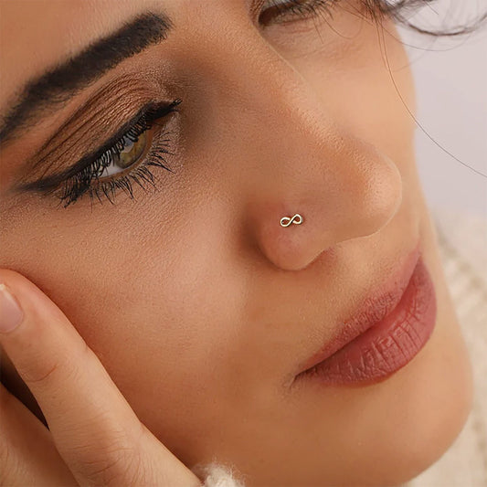Infinity Symbol 925 Sterling Silver L-Shape Nose Stud