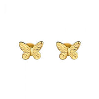 Flying Butterfly 925 Sterling Silver Screw Flat Stud Earring (Single)