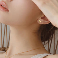 Flying Butterfly 925 Sterling Silver Screw Flat Stud Earring (Single)