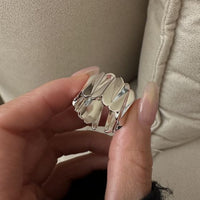 Irregular Foldings 925 Sterling Silver Adjustable Ring