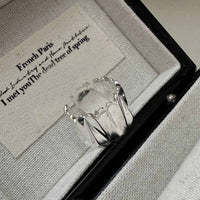 Irregular Foldings 925 Sterling Silver Adjustable Ring