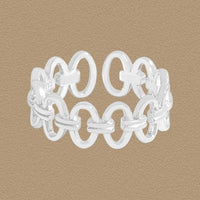 Hollow Round Circles Adjustable Ring in 925 Sterling Silver