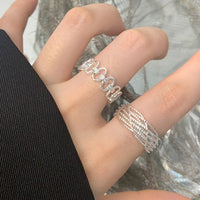 Hollow Round Circles Adjustable Ring in 925 Sterling Silver