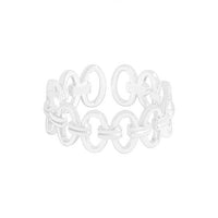 Hollow Round Circles Adjustable Ring in 925 Sterling Silver
