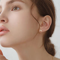 Crystal Crown Screw Flat Stud Earring (925 Sterling Silver, Single)