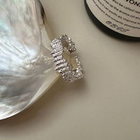 Irregular Tube Pattern 925 Sterling Silver Adjustable Ring