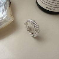 Irregular Tube Pattern 925 Sterling Silver Adjustable Ring