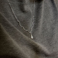 Waterdrop Wave Chain Necklace in 925 Sterling Silver