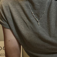 Waterdrop Wave Chain Necklace in 925 Sterling Silver