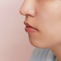 Mini Lighting L-Shape 925 Sterling Silver Nose Stud (Single)