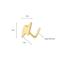 Mini Lighting L-Shape 925 Sterling Silver Nose Stud (Single)