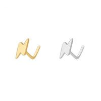 Mini Lighting L-Shape 925 Sterling Silver Nose Stud (Single)