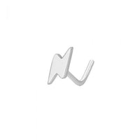 Mini Lighting L-Shape 925 Sterling Silver Nose Stud (Single)