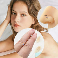 Colorful Round Crystal L-Shape Nose Stud in 925 Sterling Silver