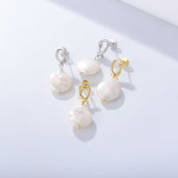 Sterling Silver Baroque Pearl Dangle Earrings